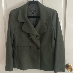Talbots petite green wool blazer